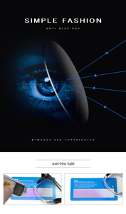 New Arrival ánh sáng màu xanh chặn vuông khung TR90 Kính mắt unisex Thiết kế thời trang Khung quang cho nam giới Kính mắt quá khổ - Product Image 3