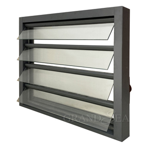 Fenêtre à persiennes en aluminium à lames réglables en verre trempé résistant aux ouragans avec moustiquaire - Product Image 3
