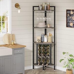 Đơn Lập Quầy Bar Góc Rượu Vang Giá Lưu Trữ Giá Và Kệ Đa Chức Năng Nhà Bếp Giữ Chai Rượu Vang Chủ - Product Image 6