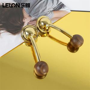 法式复古胡桃木圆形球形门把手锌合金室内磁力静音门锁套装适用于家居室内门 - Product Image 6