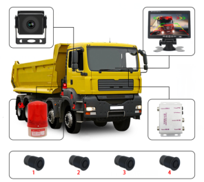 Bãi đậu xe Hệ thống cảm biến với cho xe tải xe buýt và Trailer Màn hình máy ảnh đèn <span class=keywords><strong>flash</strong></span> báo động ánh sáng 24V Xe Tải xe buýt trường học van cảm biến đậu xe - Product Image 2