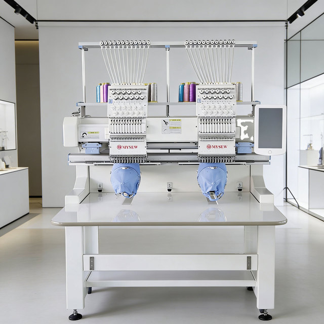 Mysew Mjs1202 New Computerized 1200 RPM 2 Head 16 Languages Engine/Motor Automatic Embroidery Machine 40*50cm 12 Needle