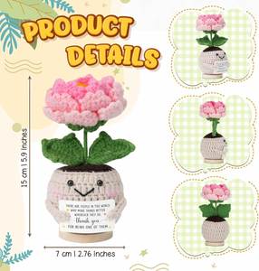Muñeca de Peonía de Ganchillo Hecha a Mano Coleccionable, de Apoyo Emocional, con Diseño de Girasol y Lirio Tejido, Ideas de Regalos, Regalos Festivos - Product Image 4