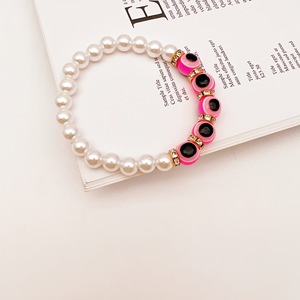 Turkish Evil Eye <b>Bracelet</b> Baroque Pearl Handmade Vintage Accessories Gift Imitation Pearl Bezel Setting Yiwu Origin - Product Image 2