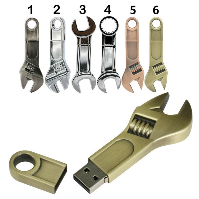 Wholesale Creative Customized Metal Wrench 4GB8GB16GB USB Flash Drives Hardware Tool Promotional USB Flash Drive Available for