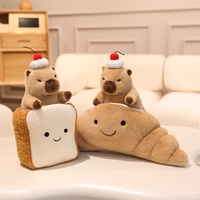 Nouveau jouet en peluche super doux Capybara avec rembourrage en coton PP, design mignon de pain et de gâteau, décoration de fête d'anniversaire pour enfants, cadeau
