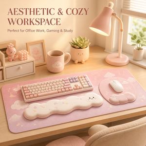 Kit de repose-poignets ergonomique antidérapant pour clavier et souris, avec grand tapis de bureau, pour ordinateur de bureau (OEM/ODM) - Product Image 1