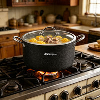 Casserole et Poêle en Céramique Granitique Classique, Compatible Induction, pour une Cuisine Saine à Domicile