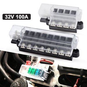 Boîte à fusibles rectangulaire pour voiture, 1 entrée 4 sorties, 1 entrée 8 sorties, 32V 100A, pour la protection des circuits électriques automobiles - Product Image 1