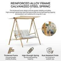 Balançoire de jardin Meiqi moderne de style bambou pour patio, balcon, en acier carbone avec auvent réglable et imperméable
