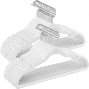 Ensemble de 50 cintres en velours ABS <span class=keywords><strong>SONGMICS</strong></span>, antidérapants, avec barre pour pantalons, crochet pivotant à 360°, épaisseur de 0,6 cm, longueur de 43 cm, blanc classique - Product Image 3