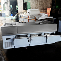 Lemari Pendingin Bar Lanxin Commercial SUS 304 dengan Keranjang Tarik, Meja Bar Stainless Steel, Laci Pendingin, Stasiun Koktail