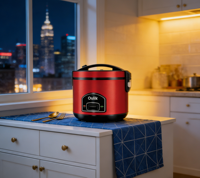 Cuiseur à riz électrique intelligent Oulik 1L-2.8L avec contrôle numérique du minuterie, cuve antiadhésive, tasse doseuse portable, spatule, écologique