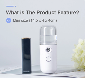 เครื่องพ่นละอองนาโนแบบพกพา ชาร์จผ่าน USB ใช้คลื่นอัลตราโซนิก ให้ความชุ่มชื้น ฉีดพ่นละอองนาโนสำหรับผิวหน้า - Product Image 4