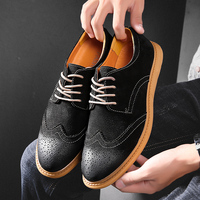 Chaussures Brogue en cuir véritable à la mode à lacets en cuir fendu de couleur verte Chaussures habillées pour hommes
