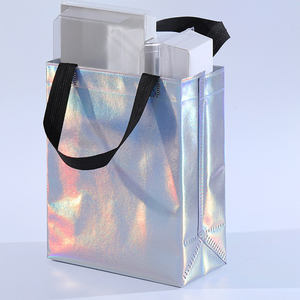 <span class=keywords><strong>Sac</strong></span> fourre-tout non tissé imperméable brillant <span class=keywords><strong>Sac</strong></span> à provisions écologique réutilisable pour un usage quotidien Voyage d'épicerie - Product Image 3