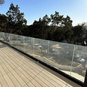 Système de balustrade en verre trempé sans cadre avec profilé en <span class=keywords><strong>U</strong></span> en aluminium, fixation au sol pour clôtures de terrasses extérieures et balustrades de balcons - Product Image 5