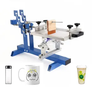 Factory manual cylindrical printer round plastic bottle cup glass mug cups silk screen printing machine