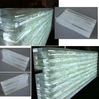 Les briques de blocs de verre de couleur ambre Soul pour colonne de séparation murale pourraient être des fournisseurs de blocs de briques de verre de construction thermofusibles solides
