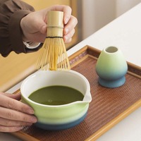 NEWELL Kit de boîte-cadeau de fabrication de matcha personnalisé japonais vente en gros de fouet et de bol en céramique rose Matcha