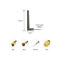 Antenne Wifi double bande haute performance 2.4G et 5.8G Antenne canard en caoutchouc en queue de cochon avec connecteur SMA et câble RG1.13