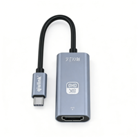 Adaptador USB C a HDMI 8K, Conversor de Video 8K UHD 4K 60Hz, Tipo C Macho a HDMI Hembra para MacBook Pro, Laptop, Monitor