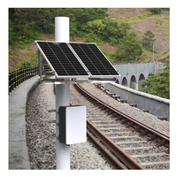 Sistem tenaga surya 200 aheh untuk kamera CCTV, Kit energi surya Off-Grid dengan dudukan tiang
