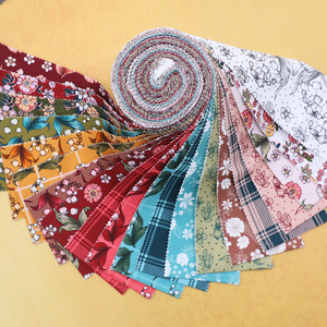 Wholesale Woven Quilt Making DIY Patchwork Fabric 20Pcs 40Pcs Precut 2.5 Inch Jelly <b>Roll</b> 100% Pure Printed Organic Cotton - Product Image 2