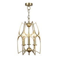 Lanterne ronde en cuivre et laiton sur mesure, style rétro vintage, cage à oiseaux, luminaire suspendu pour îlot de cuisine, fait main