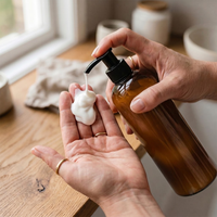 Bouteille Distributrice Grande Capacité Couleur Thé Ambre pour Soins Capillaires, Cosmétiques et Savon Liquide avec Pompe à Pression – Vente en Gros Usine