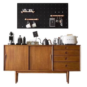 Aparador Vintage de Madera Maciza con 2 Compartimentos, Mueble de Almacenamiento para Sala de Estar - Product Image 5