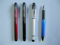 Stylo à bille double tête en métal 2 en 1, objet de qualité supérieure, en aluminium, double face, surligneur, stylo fluorescent