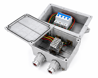 Boîtier de distribution d'alimentation antidéflagrant AC 10A 16A 100A, panneau de commande IIB IIC en alliage d'aluminium moulé, disjoncteur industriel MCB IP66