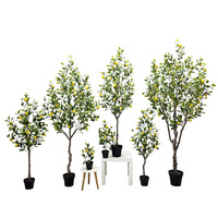 Citronniers artificiels pour la décoration, arbres fruitiers artificiels, plantes vertes artificielles, petits bonsaïs citronniers d'intérieur