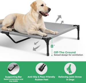 Cama Seca para Perros, Cama para Mascotas Hecha a Mano, Fácil de Instalar, Cama Elevada Tipo Trampolín para Mascotas, Plegable y Resistente a Mordeduras para Jugar - Product Image 2