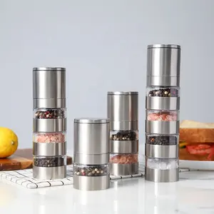 2022 New arrival kitchen tool Stainless steel Salt and Pepper Grinder Mill Tower with Ceramic core