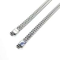 Bracelet pour homme en acier inoxydable Bold Punk, double face, chaîne à maillons carrés, fermoir magnétique YMS125