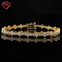 Bracelet tennis croix en moissanite S925 Or jaune/Or rose/Argent VVS, bracelet moissanite personnalisé serti de pierres