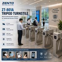 Tornello a tre bracci Zento ZT-801A in acciaio inox 304, cancello di controllo accessi pedonale bidirezionale completamente automatico 30/min, IP54