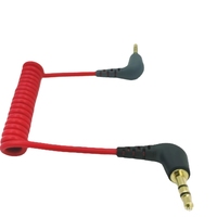 Cordon de micro Lavalier sans fil 3.5mm mâle à mâle à angle droit TRS à TRRS Câble adaptateur audio pour microphone