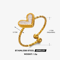 Cincin Berbentuk Hati Minimalis Desain Unik Bahan Stainless Steel Gaya Eropa dan Amerika, Cincin Berbentuk Hati Hip-Hop