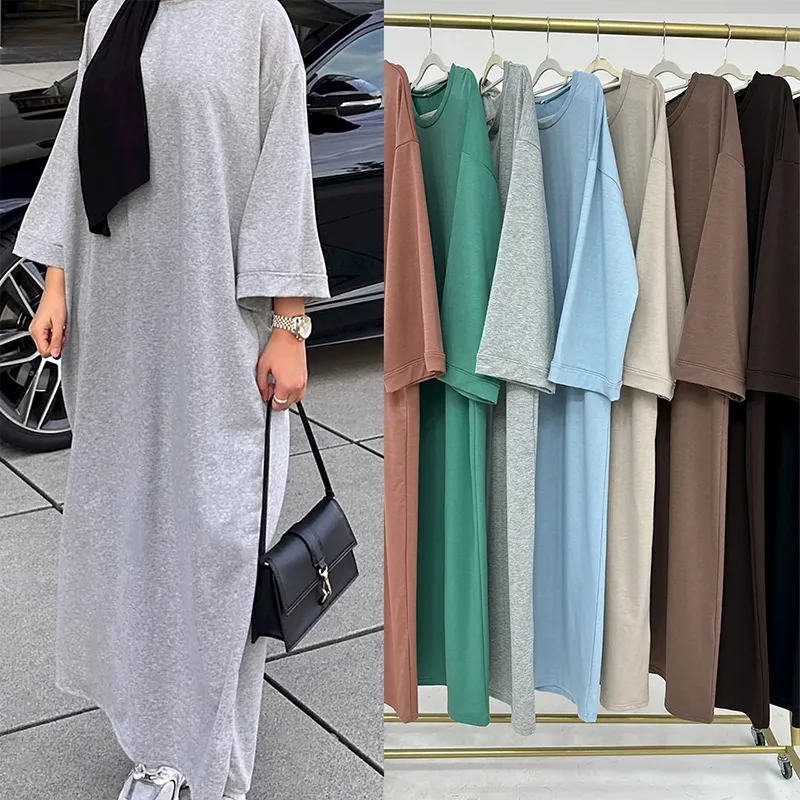 महिलाओं के लिए इस्लामिक कपड़े स्वेटशर्ट बंद अबाया मुस्लिम ढीली पोशाक सादा अबाया रमजान कैजुअल वियर