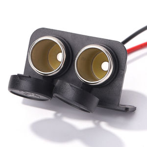 12V <strong>Female</strong> Car Dual Cigar Cigarette Lighter Socket <strong>Connector</strong> With Wiring Cable - Product Image 1