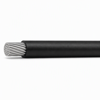 Câble d'alimentation en aluminium isolé en PVC noir, conducteur monobrin, câblage électrique pour la distribution d'énergie