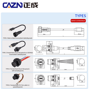 Type-C bayoney nữ sang nữ/PCB ổ cắm phía sau dây điện tử kết nối tỷ lệ nhận dạng hai mặt với nắp bụi - Product Image 5