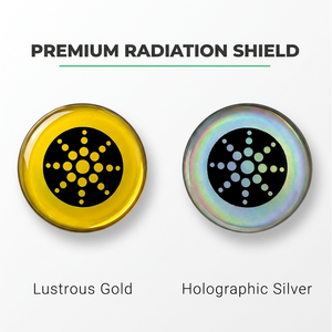 Autocollants <span class=keywords><strong>anti</strong></span>-radiation pour téléphone portable, en or et argent, ronds, 28 mm, vente en gros promotionnelle, réduction des radiations - Product Image 4