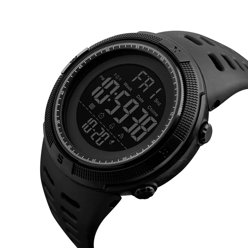 2022 Hot Sale Skmei 1251 Men Digital Wristwatch Fashion Led Digital Display Silicone Band Male Sport Watches