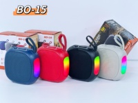 Haut-parleur Bluetooth portable RGB BO-15 5W en tissu maillé sans fil pour extérieur, camping, voyage, compatible BT TF USB FM TWS