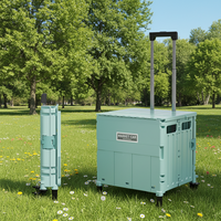Chariot de transport alimentaire compact et pliable à 2 roues en PP pour le rangement et la livraison en cuisine