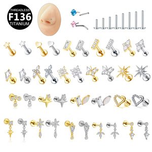 Getta G23 Astm F136, титановые серьги-гвоздики для пирсинга носа - Product Image 2